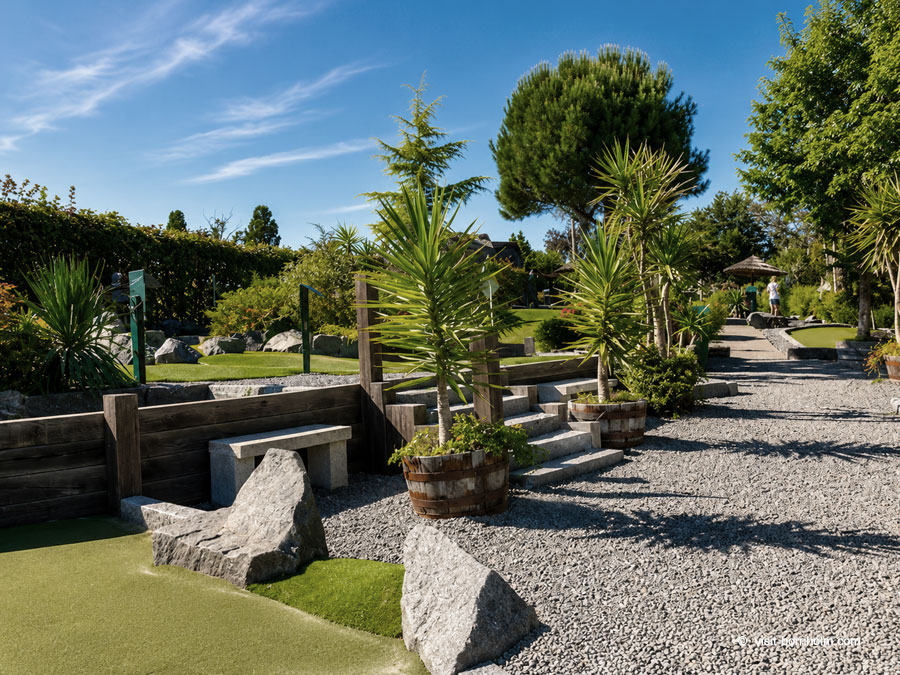 Mini golf course surrounded by Bornholm nature