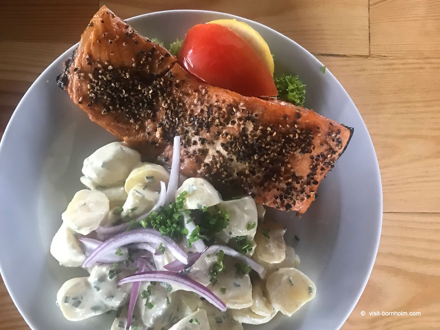 Smoked fish with potato salad